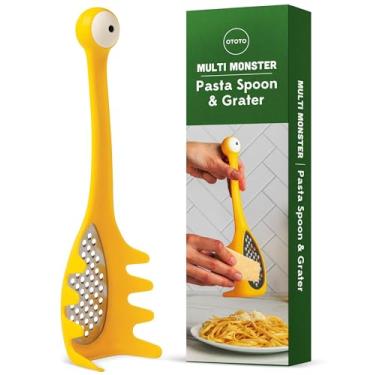 Imagem de NEW!! Multi Monster 2-in-1 Cheese Grater & Spaghetti Spoon by OTOTO - Grater & Ladles for Serving - Grater, Small Cheese Grater, Funny Kitchen Gadgets, Cooking Gifts, Kitchen Grater, Kitchen Tool