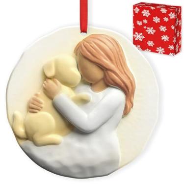 Imagem de Enfeites de Natal para cães 3D 2025 para decorações de árvore de Natal - Enfeite de Natal para filhotes, presentes de mãe de cachorro para mulheres, família, amigos - decoração de resina para meninas