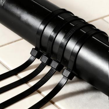 Imagem de Abraçadeiras de plástico com fecho de correr organizador de fios para uso ao ar livre, escritório, carro, gerenciamento de cabos elétricos industriais (preto, 30 cm)