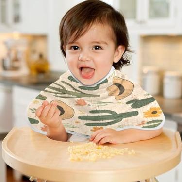 Imagem de CEBUGI Panos para Arrotar Musselina para Bebês 56 x 28 cm Toalhas de Bebê Absorventes Macias Cacto Flor Algodão Arrotar Trapos para Bebês Meninos e Meninas 1 Pacote