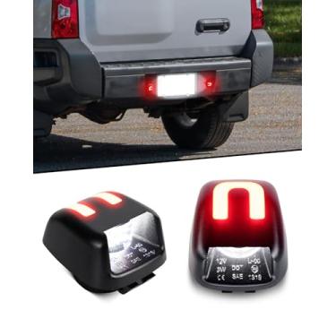 Imagem de PWOBVZ Luzes LED de placa de licença para Frontier 2007-2019, para Titan/Xterra 2007-2015, para Armada 2008-2015, para Equator 2009-2012 Lâmpada LED traseira branca-vermelha em forma de U, pacote com