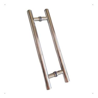Imagem de Puxador Cromado Alumínio 40cm Portas Portão Madeira Vidro - RR Inox