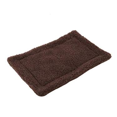 Imagem de Zerodis Tapete de Cama para Animais de Estimação Pequeno, Almofada de Inverno Quente para Tapete de Cama para Animais de Estimação de Cobaia (Castanho Escuro)