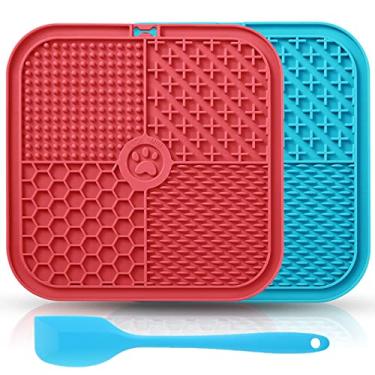 Imagem de 2 UNIDADES Tapete de Lick para Cães e Gatos Silicone Premium com Ventosas Coador Alimento Lento Alivio Ansiedade Redutor Tédio Perfeito Banho Toalhagem Treinamento Estresse