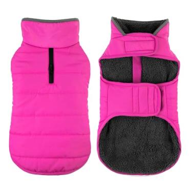 Imagem de Casaco de inverno para cães, jaqueta impermeável à prova de vento para clima frio, roupas para animais de estimação aconchegantes e quentes para filhotes, pequenos, médios e grandes, cães extragrandes, animais de estimação meninas (rosa, G)