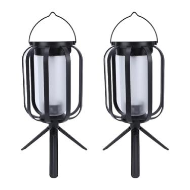 Imagem de Hyuduo Lanternas Solares Cintilantes de Fogo Efeito de Chama Com 3 Cores Claras 2 Modos IPX4 à Prova D'água para Caminho de Pátio de Jardim