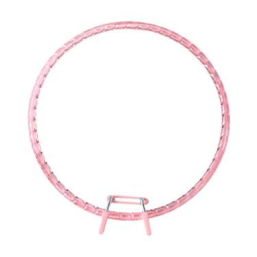 Imagem de Fenteer Bastidor de Bordado Reutilizável com Mola e Tensão para Ponto Cruz, Ideal para Projetos DIY, Costura e Decoração de Parede, Rosa