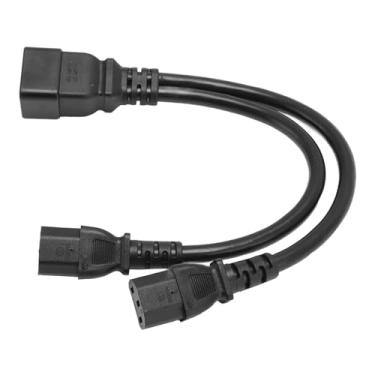 Imagem de Akozon Cabo de Alimentação Divisor IEC320 C20 para Dual C13 - Cabo Adaptador Divisor Y para Gerenciamento Eficiente de Energia - Conectores IEC320 C20 Macho para Duplo C13 Fêmea de 12,6 pol.