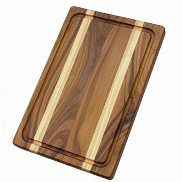 Imagem de Tábua de Carne Padrão para Churrasco e Cozinha, Madeira Teca(G 50x40cm)