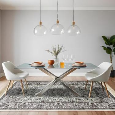 Imagem de 1 Tapete Belga Sala de Jantar Mesa Grande Es Cl 200 x 250 Vr (D10Cla Bege Branco Amarelo - Classico Medalhão Floral)