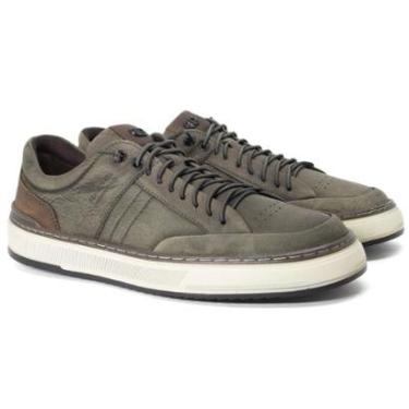 Imagem de Sapatênis Masculino Democrata Denim City Couro Cadarço Elástico Conforto 240106-Masculino