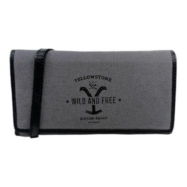 Imagem de Myra Bag Bolsa tiracolo feminina Western – Bolsa clutch Yellowstone oficialmente licenciada com alça transversal, Cinza, Ocidental