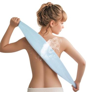 Imagem de 1 esfregão corporal esfoliante, esponja de bucha para banho, esfregão traseiro de tira longa, azul1