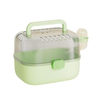 Imagem de Fenteer Gaiola para hamster com estojo de transporte ventilado, espaçosa e ideal para pequenos animais, como porquinhos-da-índia e camundongos, com bebedouro, Verde