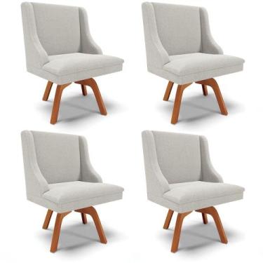 Imagem de Cadeira Sala de Jantar Giratória MM35 Kit 4 Liz Bouclê Cinza D03 - D'R