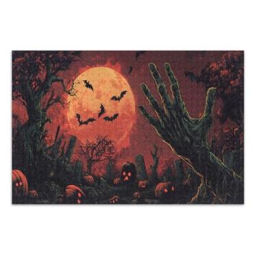 Imagem de Quebra-cabeça Zombie Hand Halloween Sunset para adultos 500 peças, quebra-cabeça, jogos para adultos