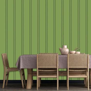 Imagem de Papel De Parede Efeito Ripa Verde Lavável Adesivo Aspargo