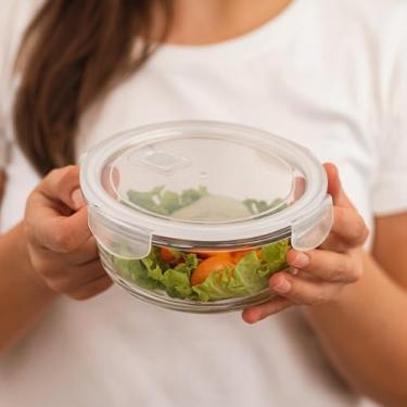 Imagem de Pote Hermético de Vidro 980ml com Tampa de Plástico e Vedação em Silicone – Conservação de Alimentos, Marmita, Freezer e Micro-ondas, Transparente