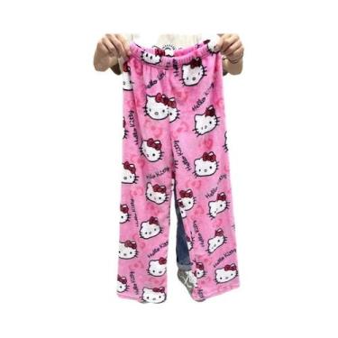 Imagem de Pijamas De Flanela Kawaii De Halloween Para Mulheres Hello Kitty Sanri