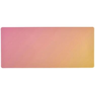 Imagem de Mouse pad gradiente rosa amarelo para jogos, controle de precisão, grande para mesa, 89,9 x 39,9 cm, tapete de mesa de computador