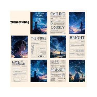 Imagem de Série Sonhos De Viagem 20pcs Livro De Adesivos Cortados Em PET DIY Cal