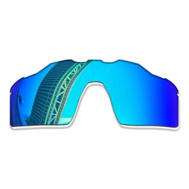 Imagem de LenzProse Lentes de reposição polarizadas de 1,5 mm para óculos de sol Oakley Radar EV Pitch OO9211, antirarranhões | Ajuste perfeito, Azul gelo polarizado - 1,5 mm