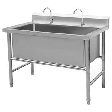 Imagem de Pia utilitária de aço inoxidável, pia comercial, pia de cozinha independente, pia utilitária independente, para restaurante, cozinha, lavanderia, garagem, jardim ao ar livre, quintal, pátio