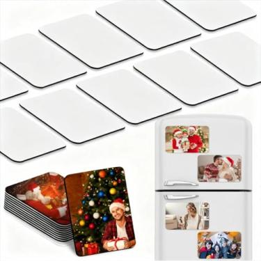 Imagem de 10 peças de ímãs de sublimação em branco, ampliar 10 x 15 cm por sublimação ímã de geladeira em branco personalizado decorativo para decoração de parede de casa, decoração de Natal DIY