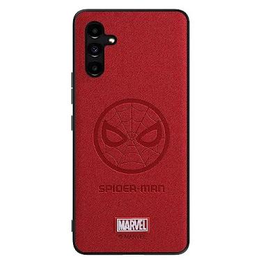 Imagem de IRON SPIDER Capa para Galaxy A14 5G e A04S, com personagem de super-herói Samsung A14 Capa de couro (VERMELHO)