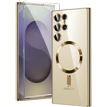 Imagem de TSEHHOL Capa Transparente Magnética para Samsung Galaxy S25 Ultra, Compatível com MagSafe, Protetor de Tela e Proteção de Câmera, à Prova de Choque, Policarbonato, Transparente