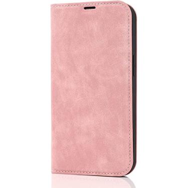 Imagem de EKESA Capa carteira magnética para iPhone 14/14 Plus/14 Pro/14 Pro Max, capa de telefone de couro PU premium com slots de cartão Kickstand Flip Notebook, 14 Pro (Cor: Rosa, Tamanho: 14Plus)