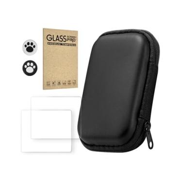 Imagem de Carrying Case with Screen Protector for R36S/R35S/RGB20S, Handheld Game Console, Portable Game Console Storage Case with Protective Film and Keycaps (2pcs+Black)