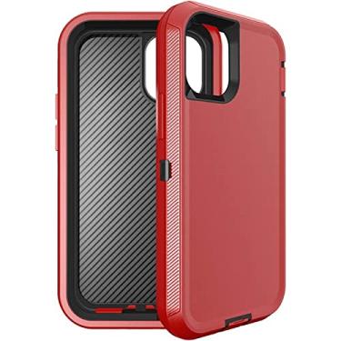 Imagem de KKFAUS Capa compatível com iPhone 12 Pro Max, capa protetora resistente à prova de choque anti-riscos capa de silicone TPU antiderrapante para iPhone 12 Pro Max 6,7 polegadas (cor: vermelho)