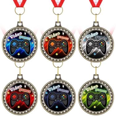 Imagem de Ferreve 18 medalhas de prêmio de videogame com fitas de pescoço para competições de videogame, lembrancinhas, troféus, prêmios, presente (resina epóxi)