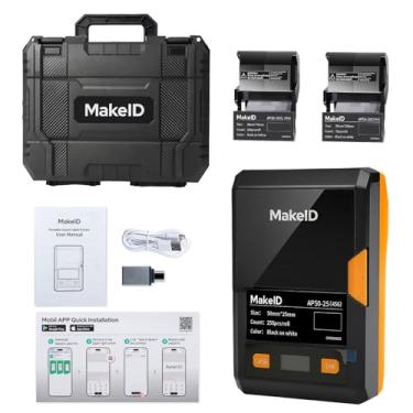 Imagem de MakeID Máquina de etiquetas EP53 com capa rígida, cabeça de impressão industrial portátil de 5 cm, impressora de etiquetas Bluetooth, compatível com aplicativo móvel e editor de PC, bateria de íon de