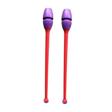 Imagem de Vaveren Conjunto de 2 Clavas de Ginástica Rítmica de 45,5 cm, Fáceis de Controlar e Leves, Ideais para Treinamento e Prática de Pole Dance Dança, Cabeça Violeta
