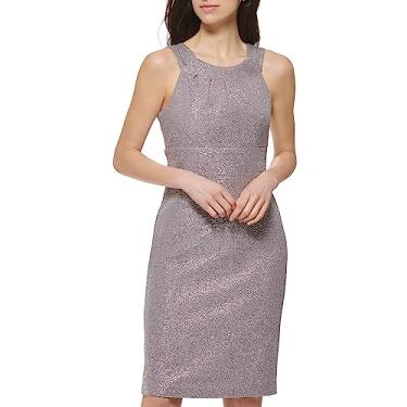 Imagem de Jessica Howard Vestido feminino pequeno com contas na cintura, Cinza, 44