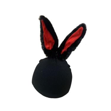 Imagem de Colaxi Capa para capacete de esqui, gorro de malha confortável para esqui, acessórios para esportes de inverno para snowboard e skate, Orelhas Compridas Pretas