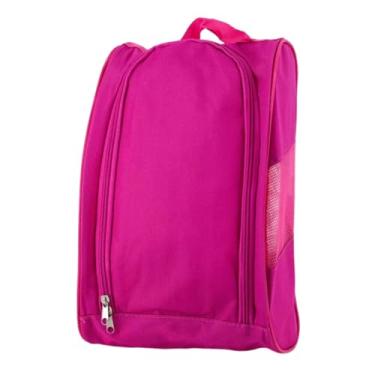 Imagem de Baoblaze Bolsa organizadora para sapatos de golfe, ideal para viagens. Armazene seus acessórios de golfe favoritos em viagens, Rosa Vermelha