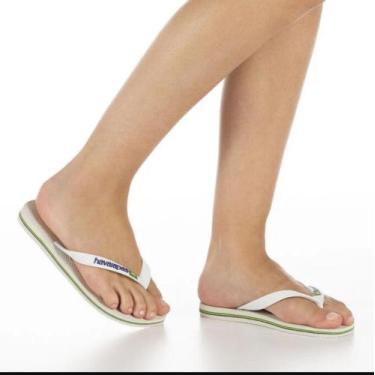 Imagem de Sandália Havaiana Brasil Logo FC - Havaianas, Branco, 39/40