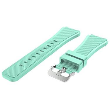 Imagem de GANYUU Pulseira de borracha para Huawei Gt 2 Pulseira para Samsung Galaxy Watch 3 45mm Gear S3 Frontier 22mm Pulseira de relógio para Xiaomi Ls05 (Cor: Verde menta, Tamanho: 22mm)