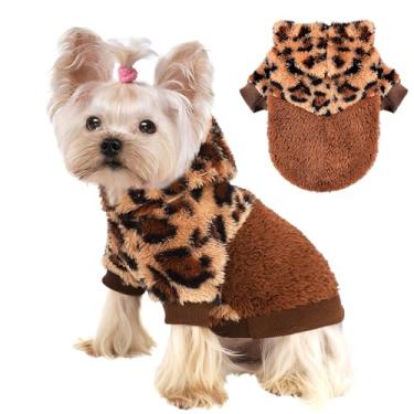 Imagem de Suéter de cachorro de leopardo para cães pequenos meninas meninos suéteres de lã para cachorrinhos roupas de inverno para cães fêmeas machos gato filhote roupas quentes para yorkie chihuahua, pequeno