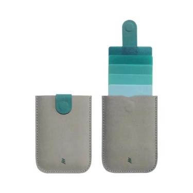 Imagem de Porta-cartões De Couro Com Gradiente De Cor, Slim E Portátil, Carteira