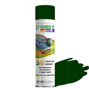 Imagem de Tinta spray chesy uso geral verde escuro 210g 400ml chesiquimica