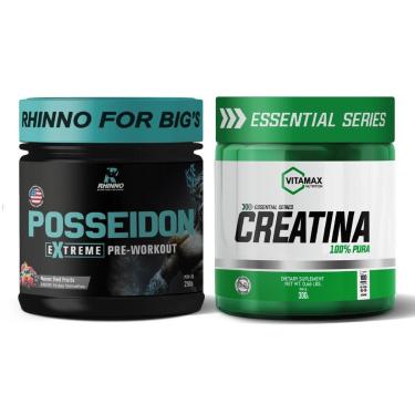Imagem de Kit Pré Treino Frutas Posseidon + Creatina Pura 300g Vitamax-Unissex