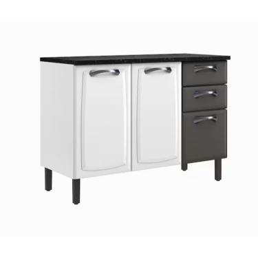 Imagem de Balcão de Cozinha New Premium 3 Portas de Aço 120cm