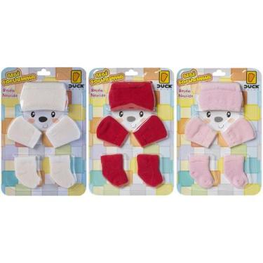 Imagem de 3 Kit Toucas Meias Luvas Confortável Para Bebês Menina Recém Nascido -