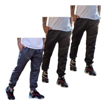 Imagem de Kit 3 Calças Tactel Jogger Skinny Com Punho 2 Bolsos 016 Pr - J94, 2 p