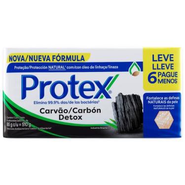 Imagem de Sabonete em Barra para o Corpo Protex - Carvão Detox 85g 6 Unidades, 6
