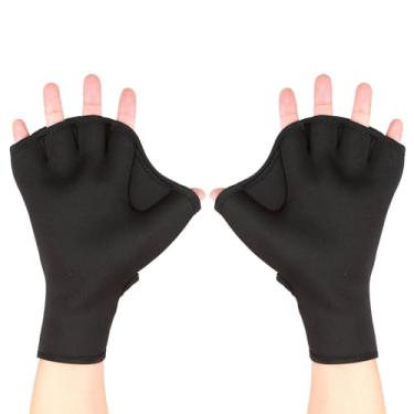 Imagem de CUOFYUNL Luvas de natação de neoprene com membranas Aptidão Luvas de treinamento de resistência à água com alça de pulso ajustável Luvas de treinamento de natação e mergulho (eu)